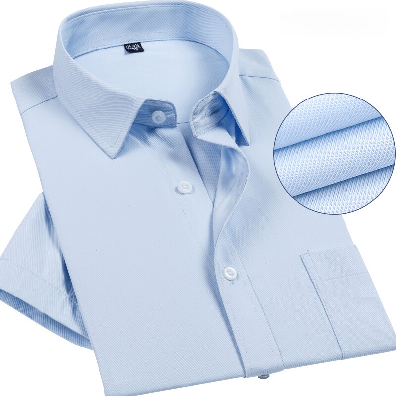남성용 얇은 반팔 셔츠, 비즈니스 및 레저 작업용 옷깃, 반팔 셔츠, 흰색 셔츠, 여름